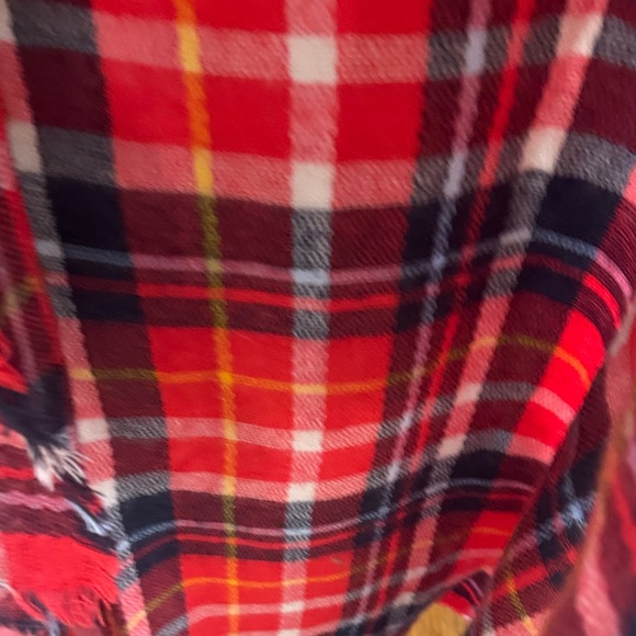 Aerie Red and Blue Plaid Scarf - Picture 2 of 3